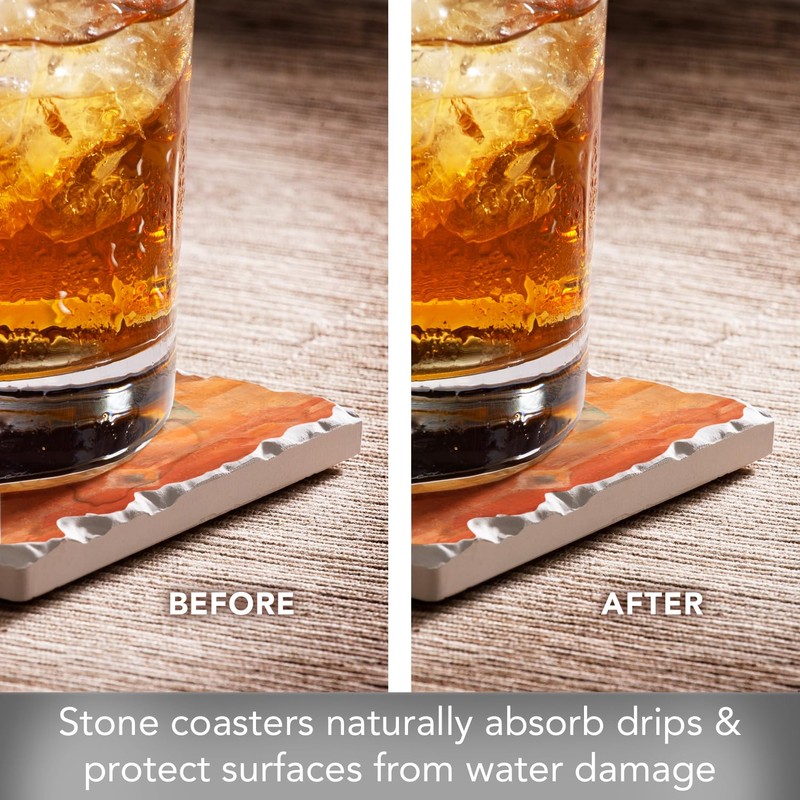 Thirstystone Desert Sunset 4 Pack Assorted Tumbled Tile Stone Coasters