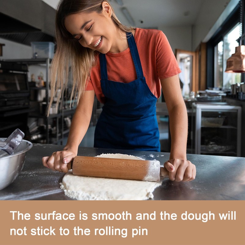 HARFINGTON Silicone Rolling Pin 10" Silicone Surface Non-Stick Stainless Steel