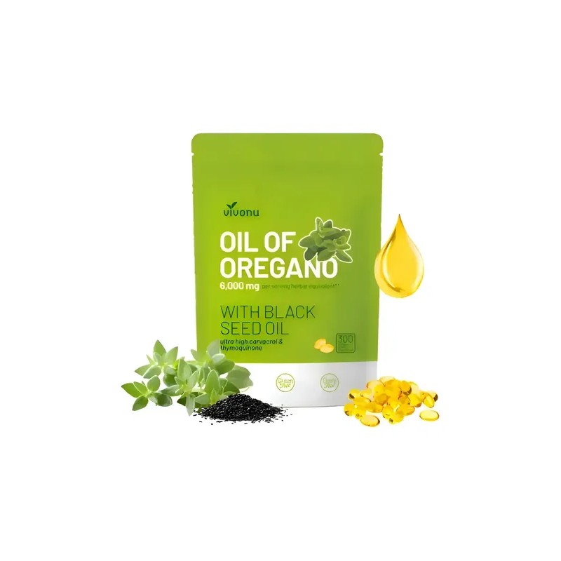 300 Cápsulas Con Aceite De Semilla Negra Aceite De Orégano
