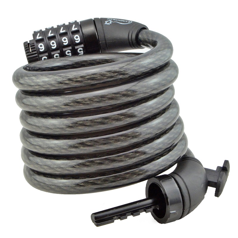 Lumintrail Bike Cable Lock 6 ft Self Coiling 12mm Braided