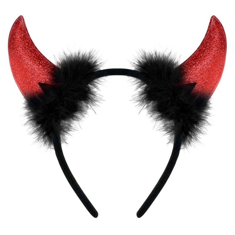 Leuceiy Devil Horns Devil Horns Headband Devil Horns Men Red