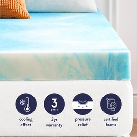 Best Price Mattress 4 Inch Swirl Gel AeroBreeze Cooling Air Flow Memory Foam Mattress Topper, Twin