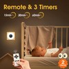 One Fire 【2 Pack】 Bathroom Clock,10 Levels Dimmable+3 Light Colors+Remote