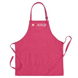 Christian Gift #LoveJesus Love Jesus Apron for Kitchen BBQ Barbecue Cooking Baking Two Pocket Apron for Grilling Baker Cook Pastry Chef Heliconia