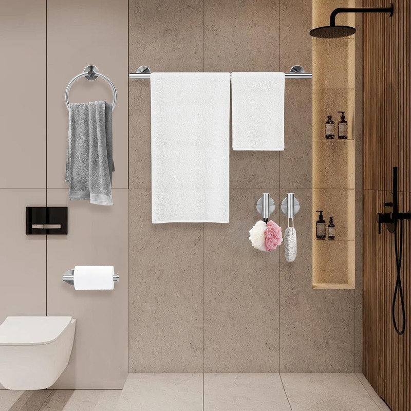 Ntipox Brushed Nickel Bathroom Hardware Accessories Set 5 Piece, Stainless