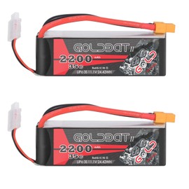 GOLDBAT 3s Lipo Battery 35C 2200mAh 11.1V Lipo Battery with XT60 Connector Soft Case for Airplane RC Quadcopter Helicopter FPV Drone(2 Packs)