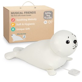 Little Big Friends Musical Baby Toy – Soft Plush Pull-String Cord Classical Toy for Baby & Toddlers | Soothing Stuffed Cuddly Animal Gift | Elliot The Seal