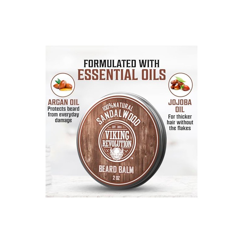 VIKING REVOLUTION Bálsamo para Barba con Sándalo - 100% Natural