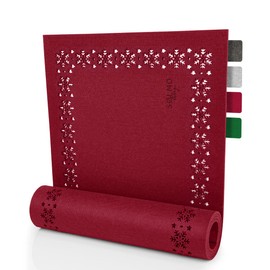 sølmo Design Christmas Table Runner - Table Runner Christmas Red Felt I Table Runner as Christmas Decoration Table Decoration I Felt Runner Table Cloth Winter (100 x 30 cm)