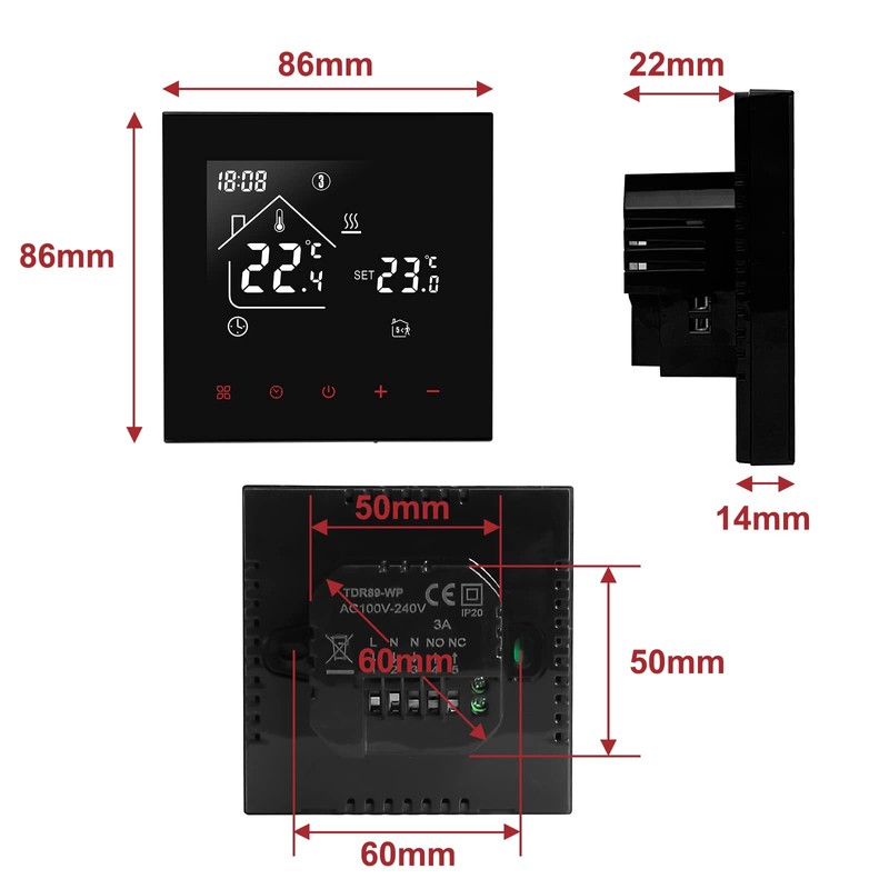 Beok Thermostat Heating Smart for Electric Underfloor Heating Programmable WiFi