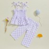 Toddler Baby Girls Clothes Sleeveless Tie Up Strap Smocked Cami