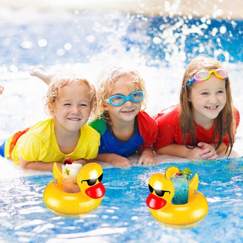 Gemscream 36 Pcs Inflatable Duck Drink Floats Lightweight Inflatable Drink