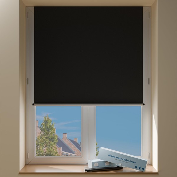 Sumobaby Blackout Curtains Portable Roll-Up,No Drill Blackout Roller Shades with