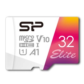 Silicon Power MicroSD Card, 32 GB, Class 10, UHS-1 Compatible, Max Read 85MB/s Full HD, SP032GBSTHBV1V20JA