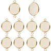 Beebeecraft 1 Box 30Pcs Cabochon Connector Trays 24K Gold Plated
