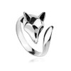 Fox Open Rings Sterling Silver 925 Playful Head Animal Tail