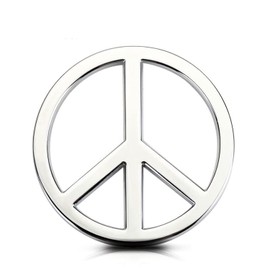 Peace Sign Car Sticker, Peace Symbol Bumper Decal, No War Metal Emblem Badge for Automotive, Motocycle (Silver)