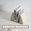 Book End, Natural Marble Bookend for Shelves, Non-Skid Bookends for