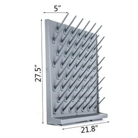 Lab Supply Drying Rack Pegboard Bench-top/Wall-Mount Laboratory Glassware Detachable Pegs Lab Drying Draining Rack Cleaning Equipment (52 Pegs, Grey)