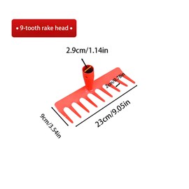 SD-CityCliq Grass rake,Heavy-Duty Garden rake, fits for Loosening Soil Gathering Leaf Leveling Lawn Farming Land Management Yarn Thatch Rake (13-Tooth)(Orange)