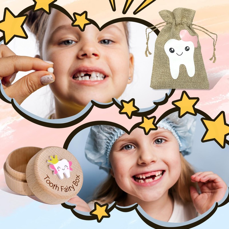 NECXON 2 Pcs Tooth Fairy Kit, Tooth Fairy Box Tooth