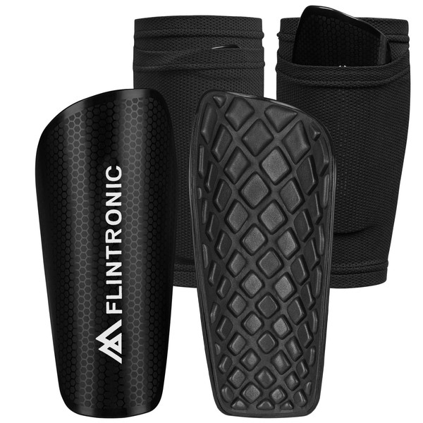 Flintronic Children's Football Shin Pads with Non-Slip Sleeves, Football Shin
