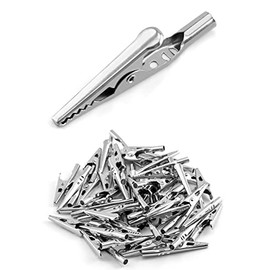 QWORKÂ® 50Pcs Alligator Clips, Electrical Test Cable Crocodile Clips Metal Croc Clips for Laboratory Electric Testing Work, 2" / 50mm