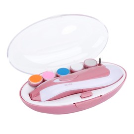 Baby Nail Trimmer 6 in 1 High Safety Quick Trimming LED Light Fine Grinding Baby Nail Clippers for Baby Adult Pink