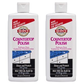 HOPE'S Countertop Restoration Polish, Streak-Free Kitchen Counter Cleaner, No Buildup on Countertops, Quartz, Marble, Corian, Composite, and Granite Polish, 8 Fl Oz, Pack of 2