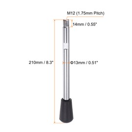 HARFINGTON 4pcs Clamping Handles M12 Thread 210mm (8.3") Length Chrome Plated Revolving Crank Handle Grip Handwheel Screw Stem for Lathe Machine