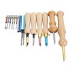 Punch Needle Set Wooden Handle Stainless Steel Ergonomic Easy Operation