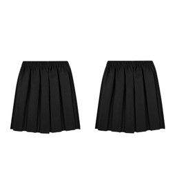 LUXFAB UK School Uniform Girls Summer Formal Dress Bottom Full Elastic Box Pleat Skirt Only Uniform