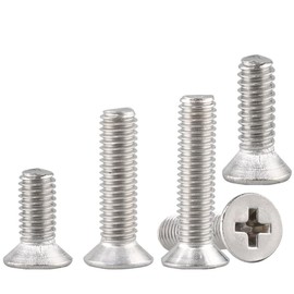 YGTGZ M8-1x30mm Flat Countersunk Head Machine Screws, Phillips Drive, 304 Stainless Steel 18-8, Full Thread, Coarse Thread UNC,Pack of 6