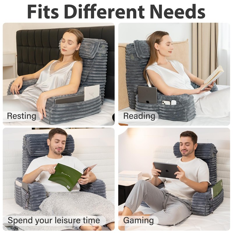 ENITYA 22" XL Back Pillow for Bed Sitting Up, Reading