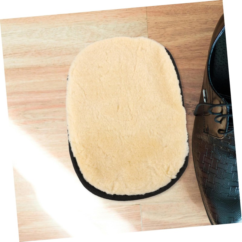Mikinona Leather Boot Buffing Pad Shoe Polishing Glove Faux Lambswool