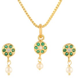 Efulgenz Fashion Jewelry Set Gold Tone Plated Cubic Zirconia Pendant Necklace Set with Earrings for Women and Girls Brides and Bridesmaid, Copper, not known