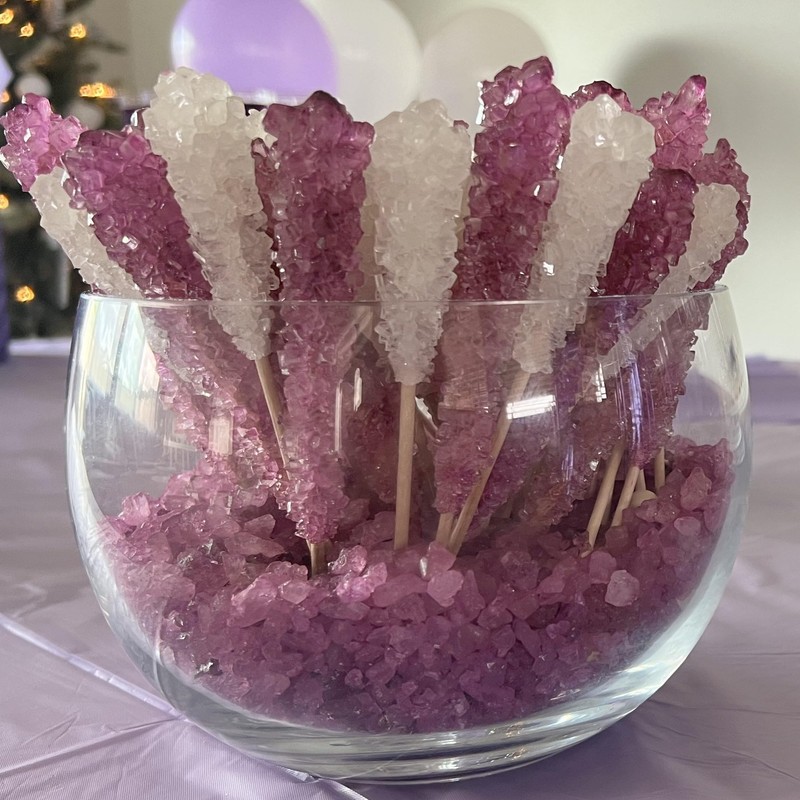Classic Rock Candy Sticks, Sugar Rock Crystal Lollipops, Individually Wrapped