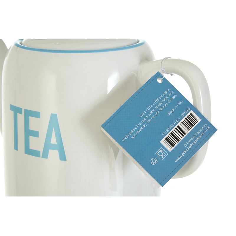 Premier Housewares Homestead Tea Canister, 570 ml - White