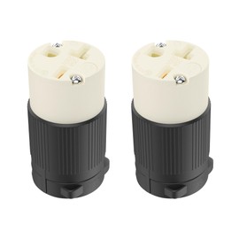 UL Listed NEMA 6-20R Female Electrical Outlet Drop Cord Extension Cord Ends Replacement 20 Amp 220 240 250 Volt 2 Pole 3 Wire Grounding Commercial Grade Receptacles Connector 2-Pack