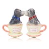 Puppy Love Adorable Teacup Schnauzer Dog Couple Salt Pepper Shaker