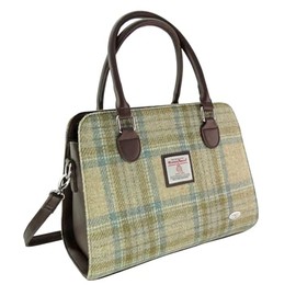 Glen Appin Harris Tweed Tote Handbag – LB1227 Findhorn, Colour 119 Blue Turquoise, L' for ASIN 'B0C1H7NK2M, Beige Stewart