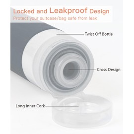 Quatish Travel Bottles for Toiletries, 4 Pack Leak Proof Travel Size Containers, BPA Free Travel Shampoo and Conditioner Bottles Tsa Approved, 3 oz Travel Silicone Bottle for Cosmetic, Lotion