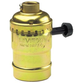 Leviton Electrolier 2-Circuit Lamp Holder, 250 W, Incandescent, Medium, Brass, 7070-PG