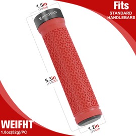 Rossivan Professional Bike Handlebar Grips,Mountain Bike Grips with Soft and Comfortable Anti-slip Rubber,Single Lock-on MTB Grips- Conquer Every Ride