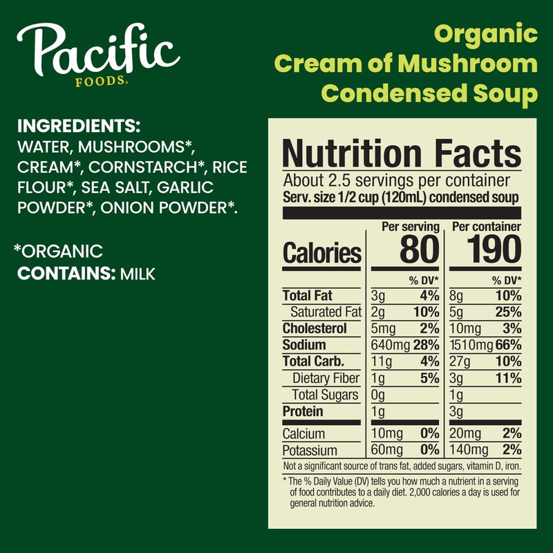 Pacific Foods Organic Cream of Mushroom Soup, 10.5 oz Can