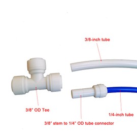 Malida Tube Fitting Stem Straight Connector,1/4" Tube OD x 3/8" Stem OD Straight Push to Connect Plastic Quick Fittings for RODI System. (1/4" Tube OD x 3/8" Stem OD)