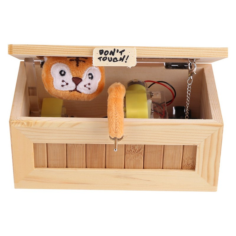 Wooden USB Electronic Box Cute Tiger Funny Interactive Stress Relief