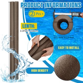 Hanaive 2 Pcs 40 Inch x 4. 1 Inch Jumbo Pool Noodles Bulk Large Swimming Foam Noodles for Floating Craft Projects Pre Slit Clamp Foam Protection Padding Bumper(Brown)