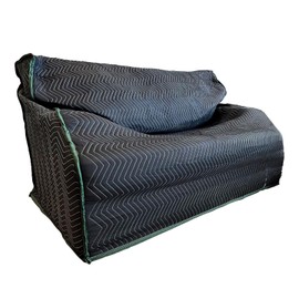 US Cargo Control Heavy Duty Quilted Loveseat Cover - 64 Inches x 46 Inches - Black/Green Furniture Pad for Moving/Storage - Cotton/Polyester Blend Fabric - 9 Pounds - Washable, Reusable