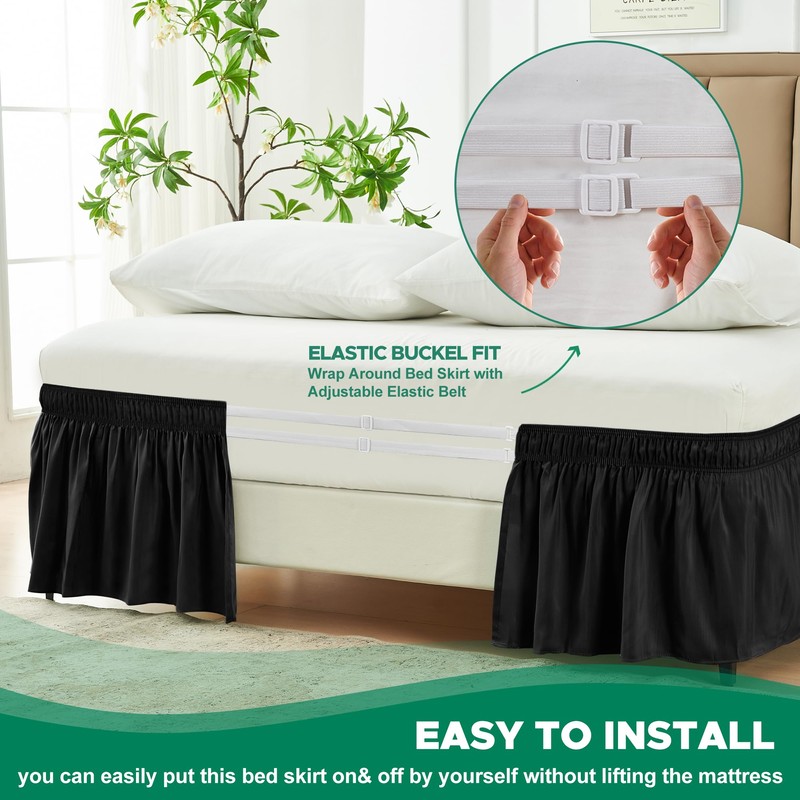 Biscaynebay Wrap Around Bed Skirts for King & Cal King